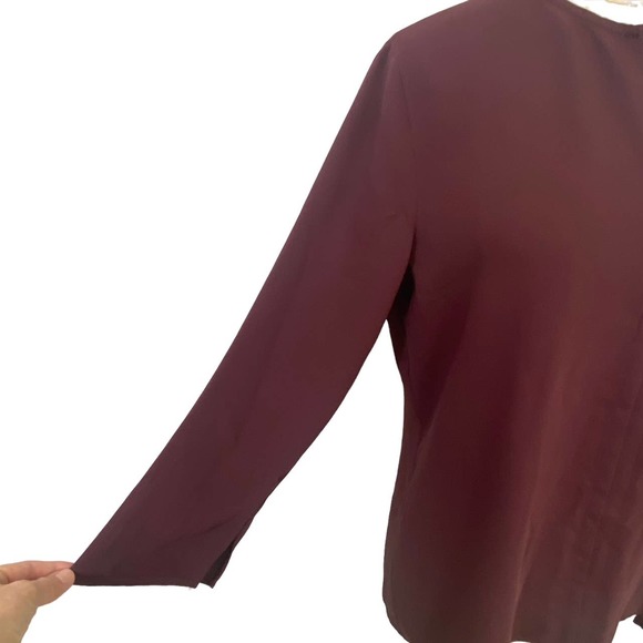 Nic+Zoe Harbour Town Split Neck Tunic Blouse Winterberry Purple Poly NWT Size M - Picture 3 of 10